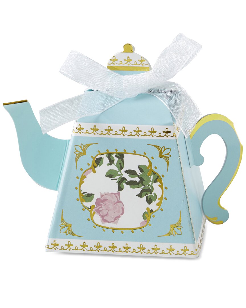 Kate Aspen Set Of 24 Tea Time Whimsy Teapot Favor Boxes In Blue