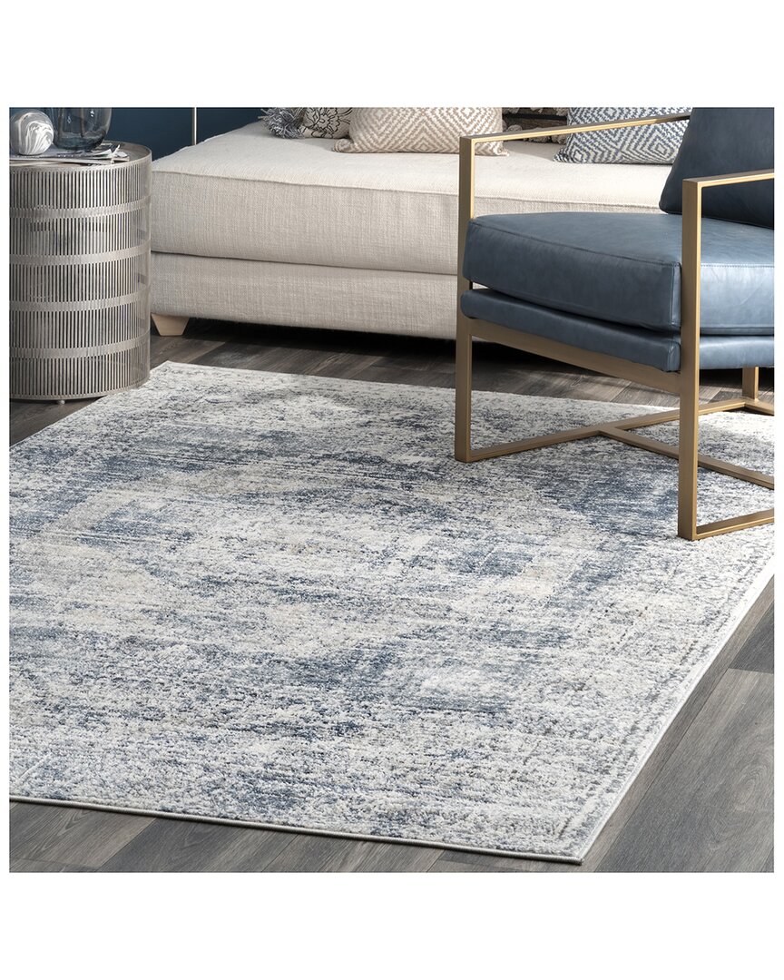 Nuloom Jayla Barbed Iris Medallion Area Rug In Blue