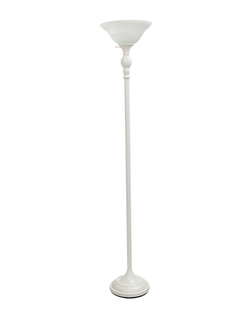 Lalia Home Classic 1 Light Torchiere Floor Lamp In White