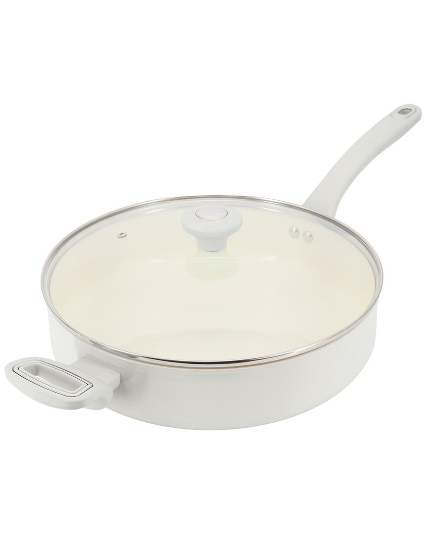 MARTHA STEWART MARTHA STEWART EVERYDAY REXFORD 5QT CERAMIC NONSTICK ALUMINUM SAUTŽ PAN WITH LID
