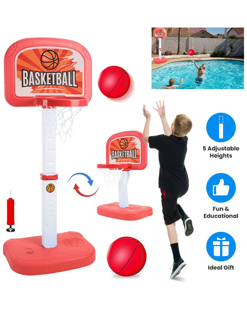 Fresh Fab Finds 2-in-1 Poolside Basketball Game Set In Red