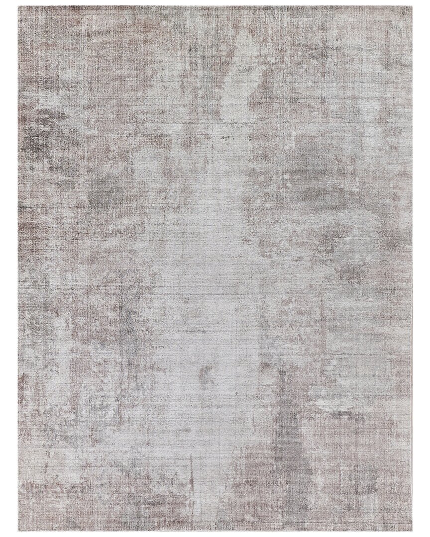Exquisite Rugs Stone Wash Gazni Hand-loomed New Zealand Wool & Bamboo Silk Silverarea Rug In Silver