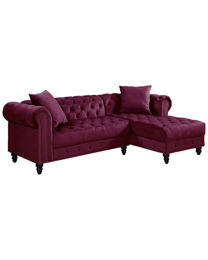 Acme Furniture Sectional Sofa With 2 Pillows In Red