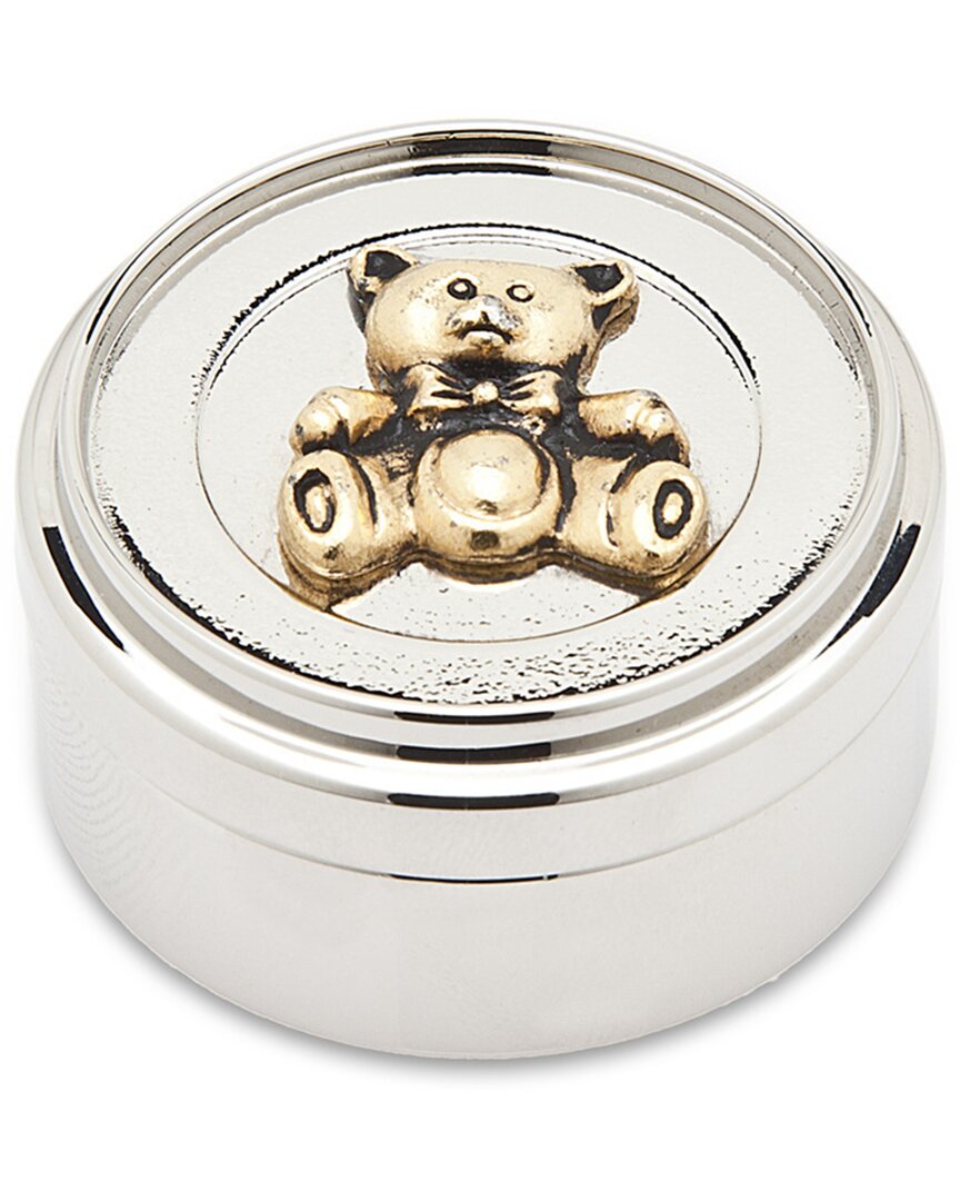 Godinger Bear Trinket Box With Gold Accent In Silver