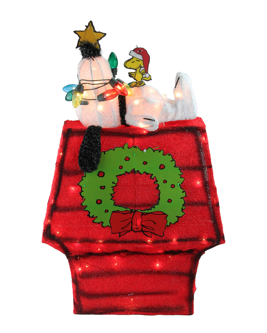 NORTHLIGHT NORTHLIGHT 27IN PRE-LIT PEANUTS 3-DIMENSIONAL SNOOPY WITH STAR CHRISTMAS