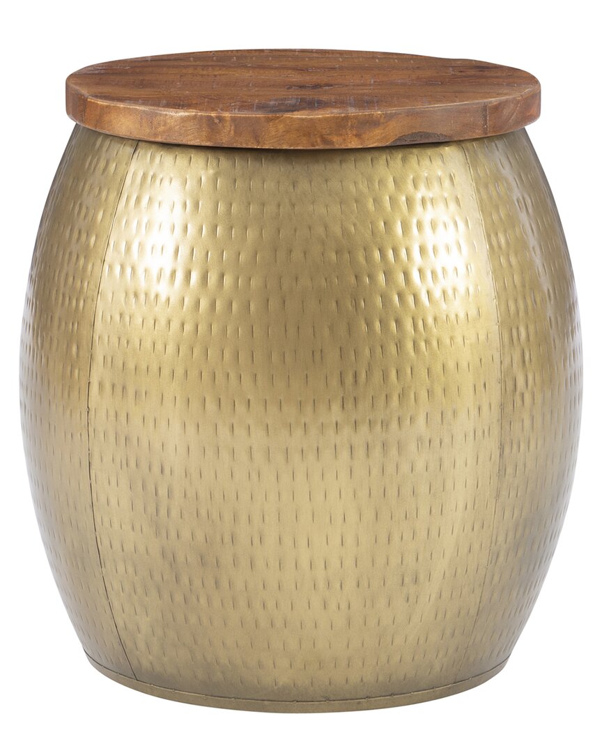 Linon Dreyfus Drum Side Table With Storage