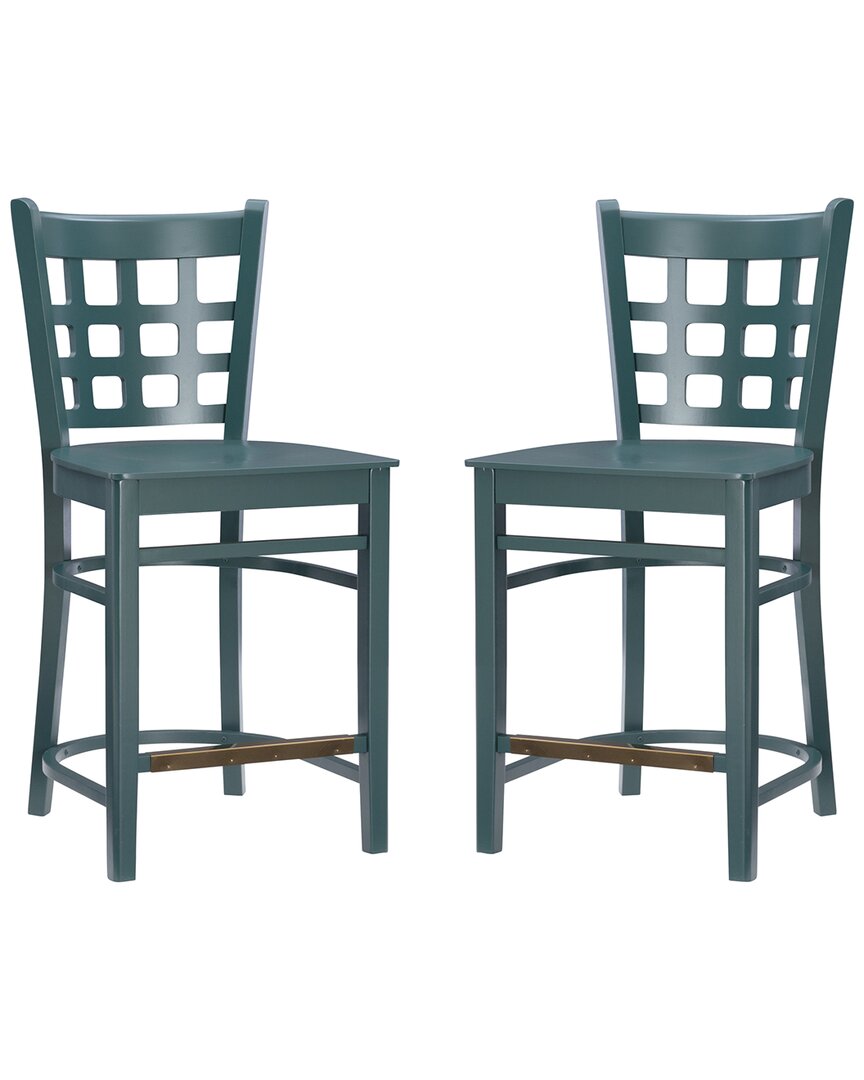 Linon Furniture Linon Lola Green Counter Stools Set Of 2