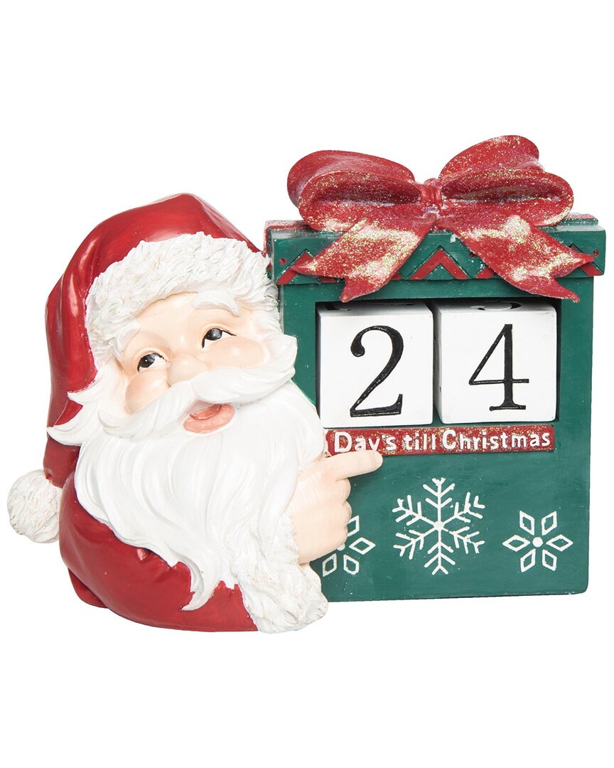 Transpac Resin 10in Multicolored Christmas Santa Countdown With Blocks Set Of 3