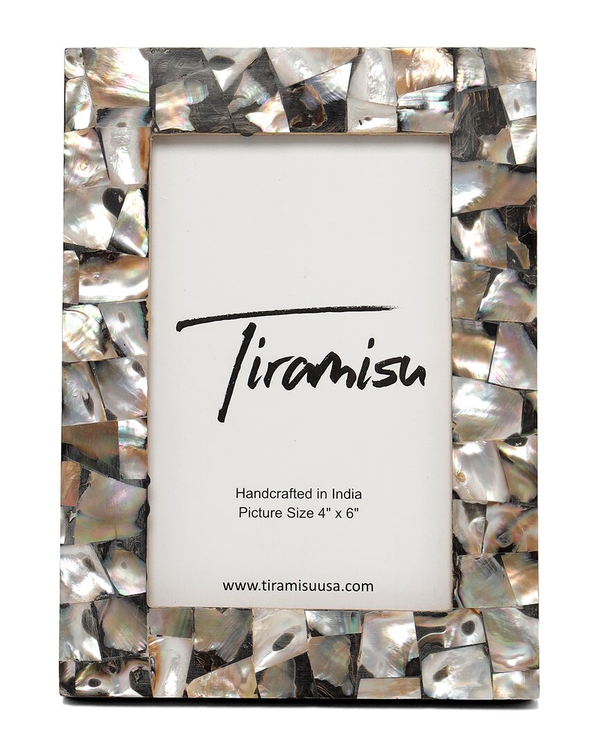 Tiramisu Mother Of Pearl Picture Frame In Grey