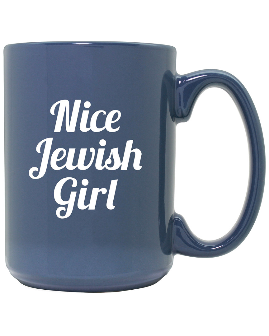 Susquehanna Glass Nice Jewish Girl Grande Steel Blue Mug