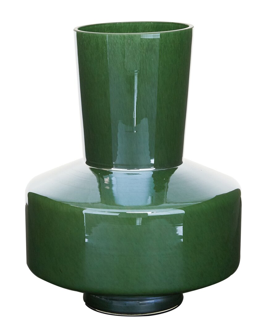 Peyton Lane Green Glass Vase In Green