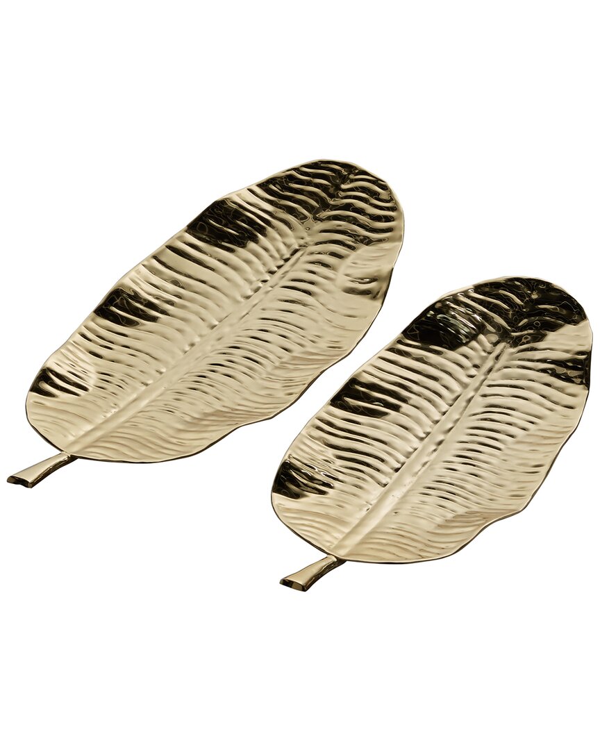 Peyton Lane The Novogratz Set Of 2 Trays In Gold