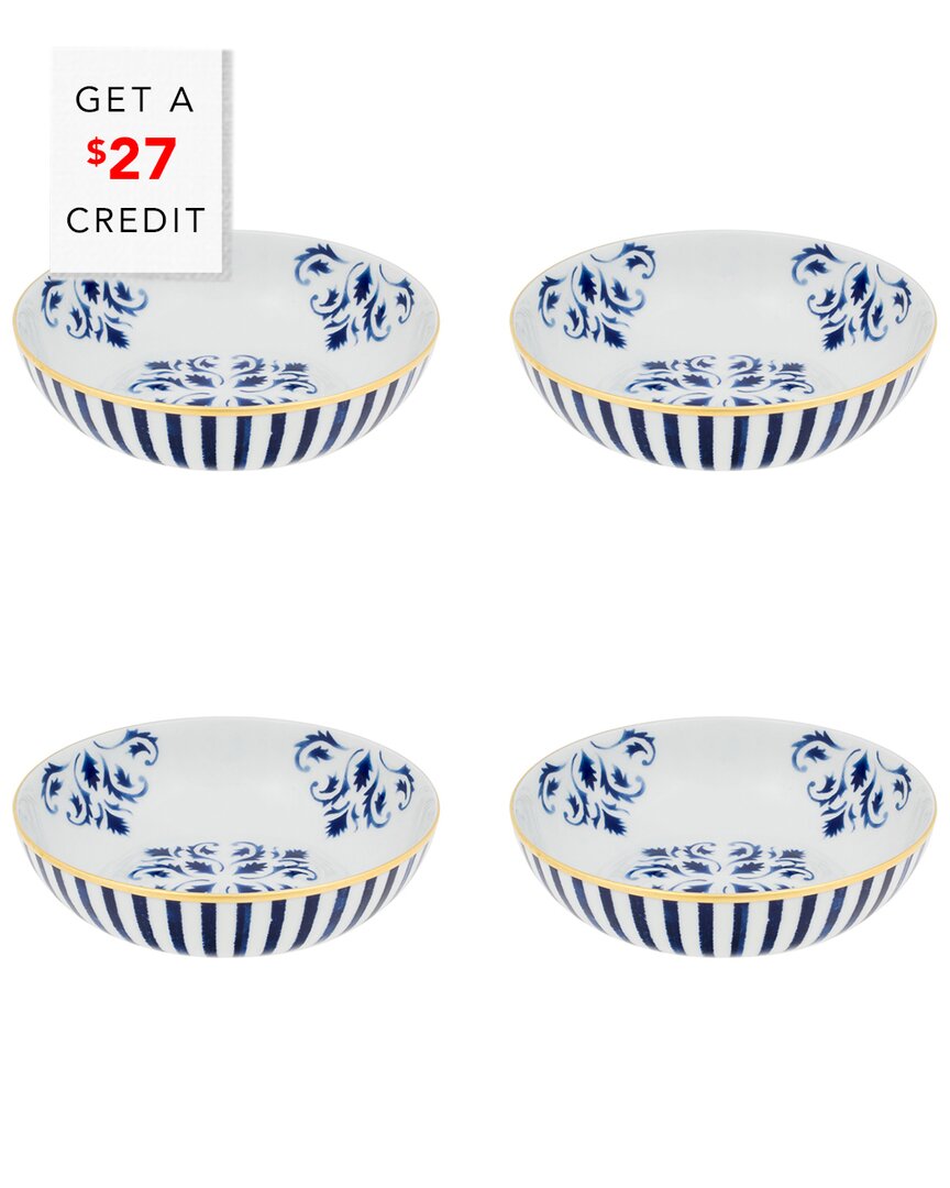 Vista Alegre Transatlantica 6in Cereal Bowls (set Of 4) With $24 Credit In Multi
