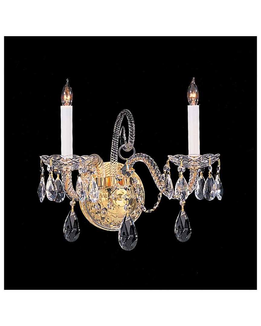 Crystorama 2-light Traditional Crystal Sconce Hand Cut Crystal In Metallic