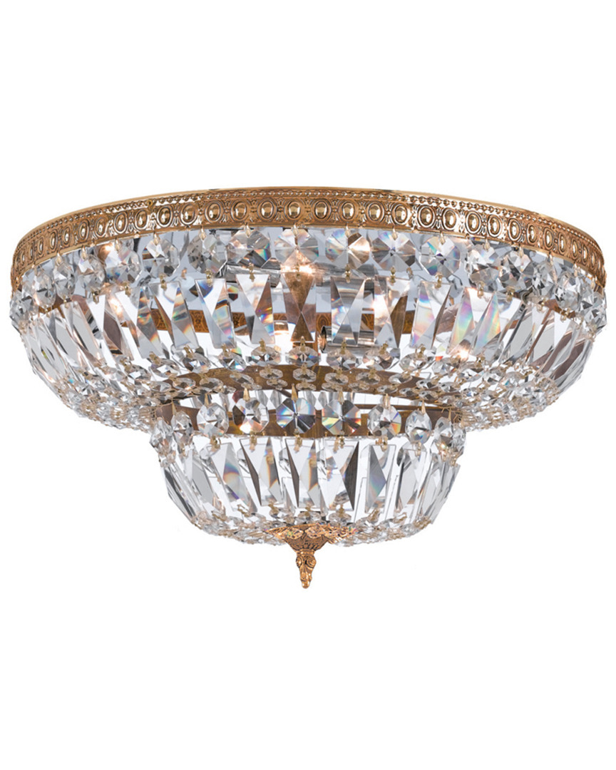 Crystorama 6-light Flush Mount Hand Cut Crystal In Metallic