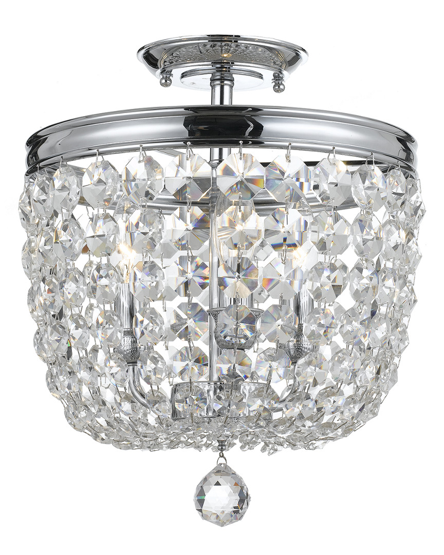 Crystorama 3-light Archer Flush Mount Hand Cut Crystal