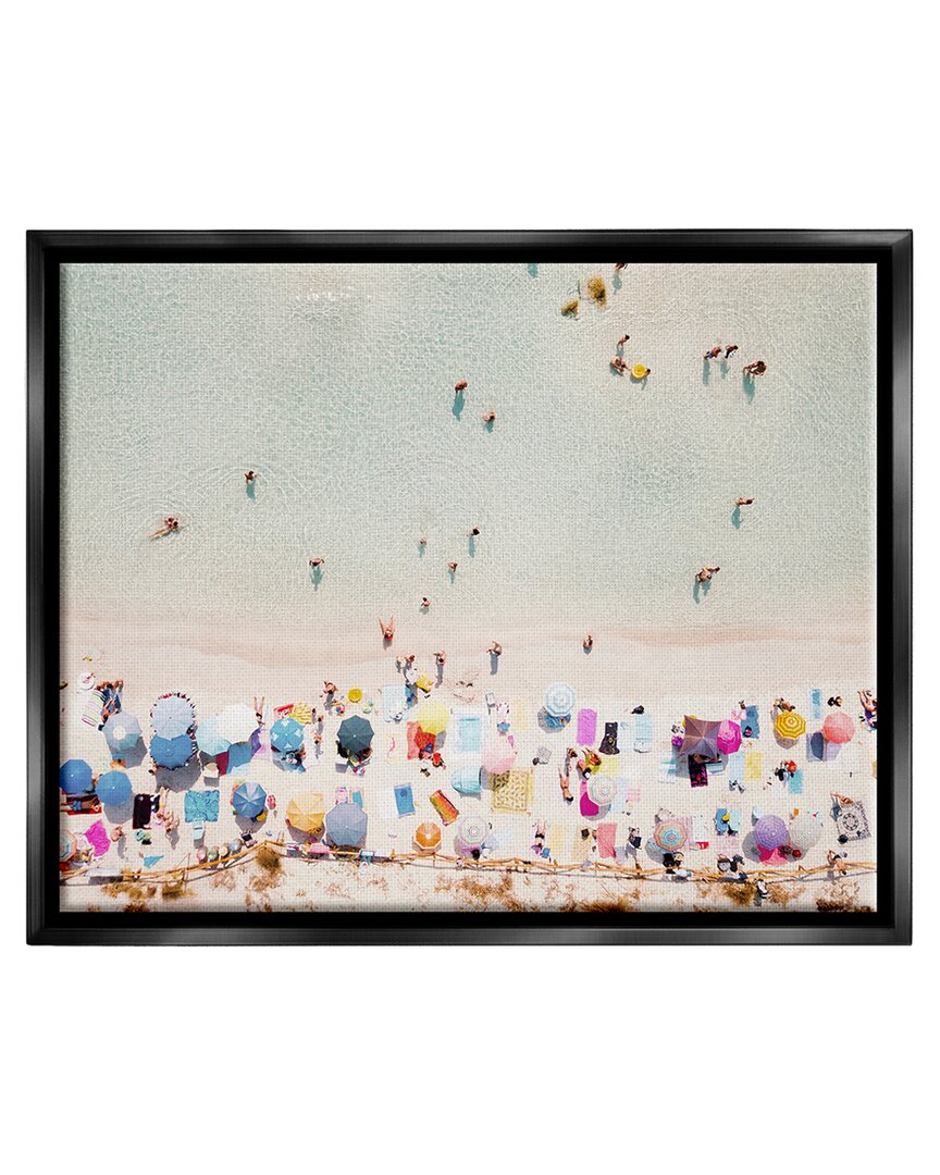Stupell Aerial Beach View People Swimming Framed Floater Canvas Wall Art By Krista Broadway