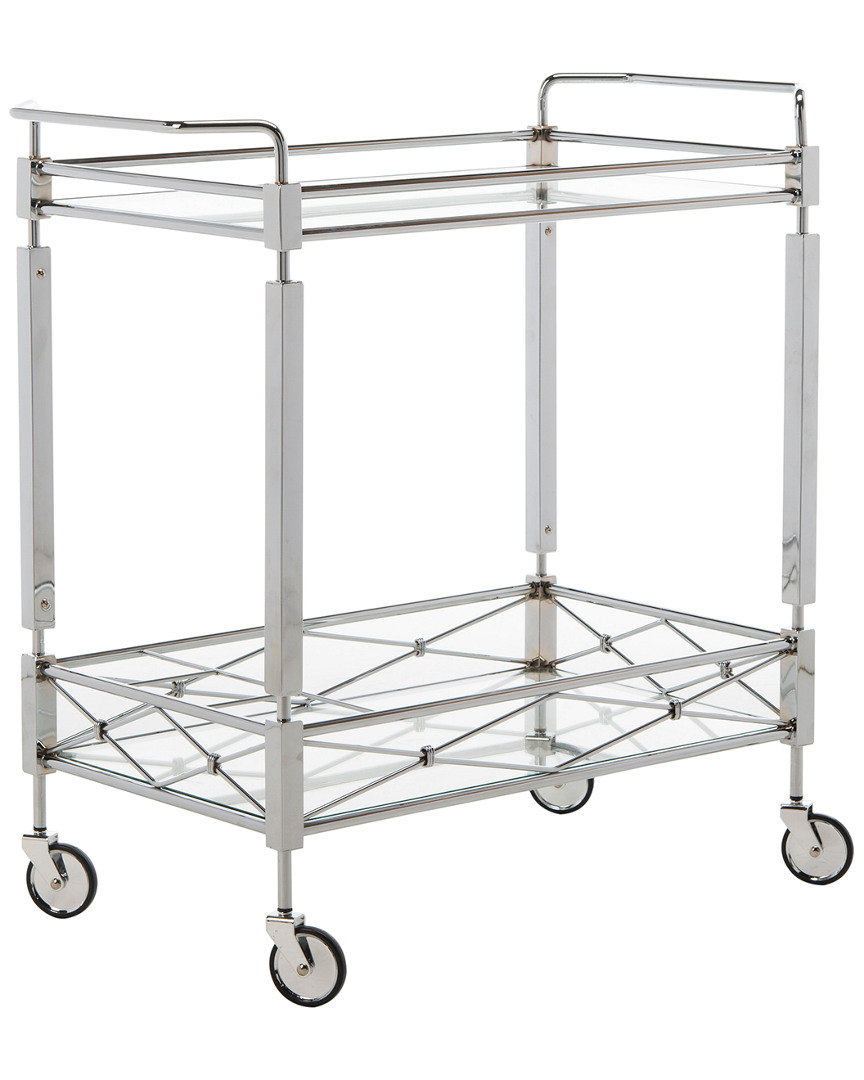 Safavieh Furniture Ingrid 2-tier Rectangle Bar Cart In Chrome