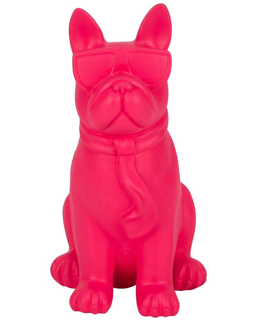 Sagebrook Home 10in Cool Shades Boston Terrier Accent In Pink