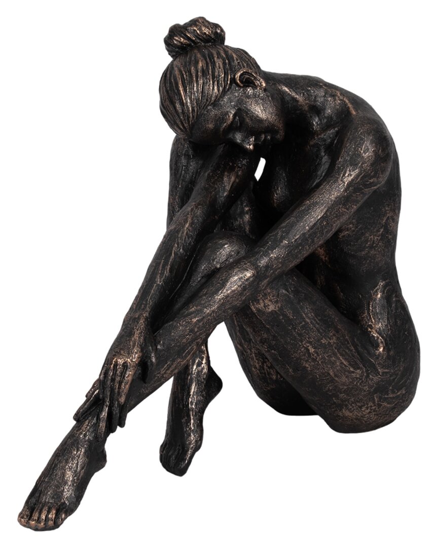 Sagebrook Home 16in Resting Ballerina Sculpture In Bronze