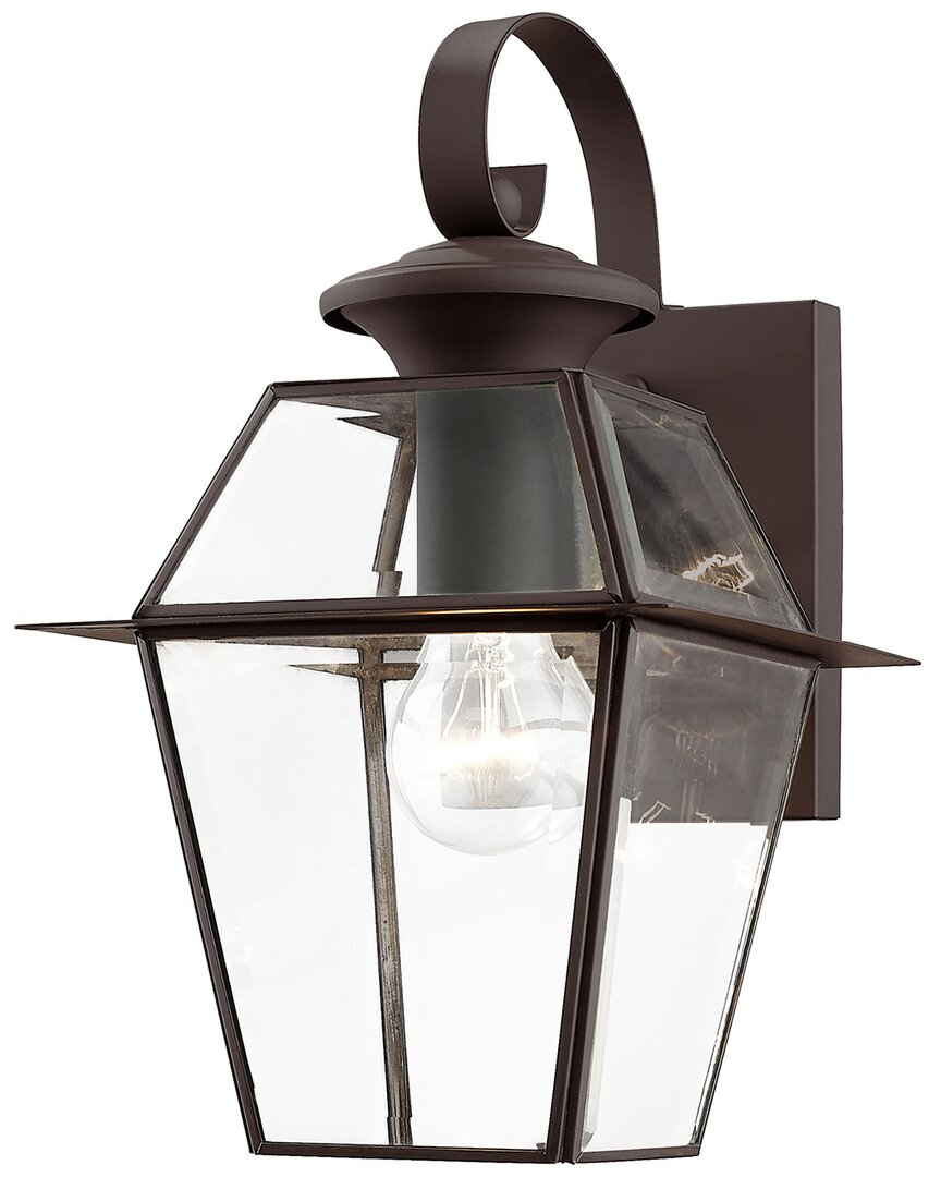 Livex Lighting 1-light Bronze Outdoor Wall Lantern In Gold