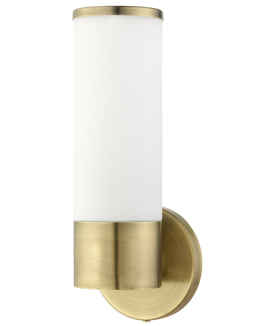 Livex Lighting 1 Light Antique Brass Ada Single Sconce In Gold