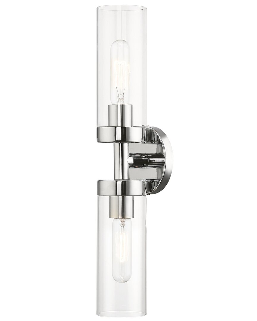Livex Lighting 2 Light Polished Chrome Ada Vanity Sconce In Silver