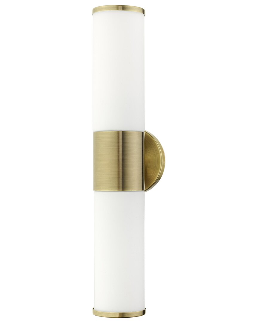 Livex Lighting 2 Light Antique Brass Ada Vanity Sconce In Gold