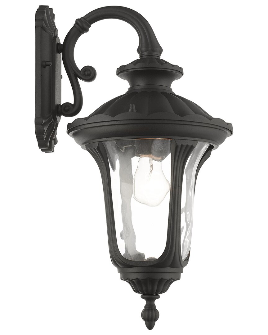 Livex Lighting 1 Light Textured Black Medium Down Outdoor Wall Lantern In Black