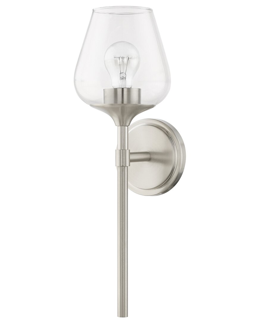 Livex Lighting 1 Light Brushed Nickel Vanity Sconce In Silver