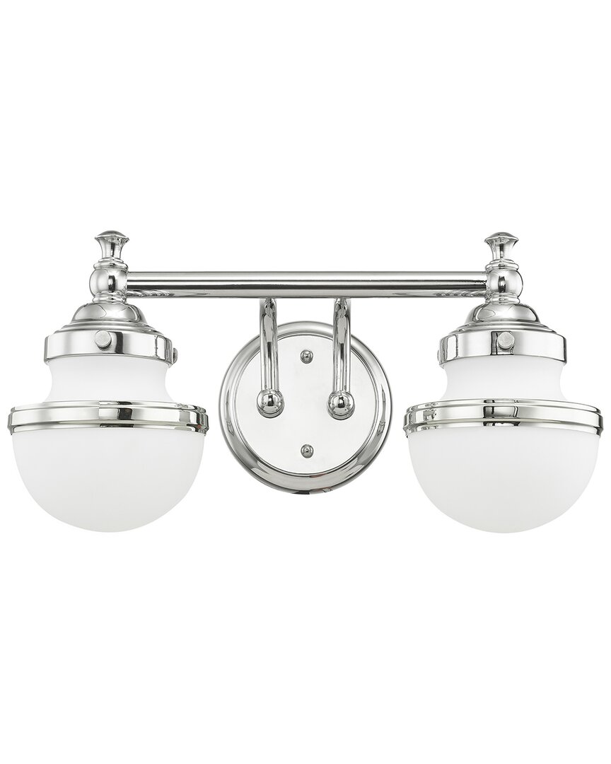 Livex Lighting Oldwick 2-light Polished Chrome Bath-light In Silver