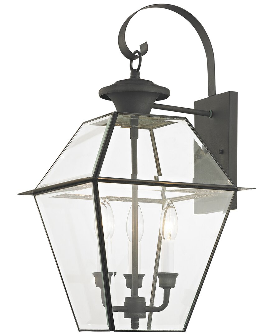 Livex Lighting 3-light Charcoal Outdoor Wall Lantern In Grey