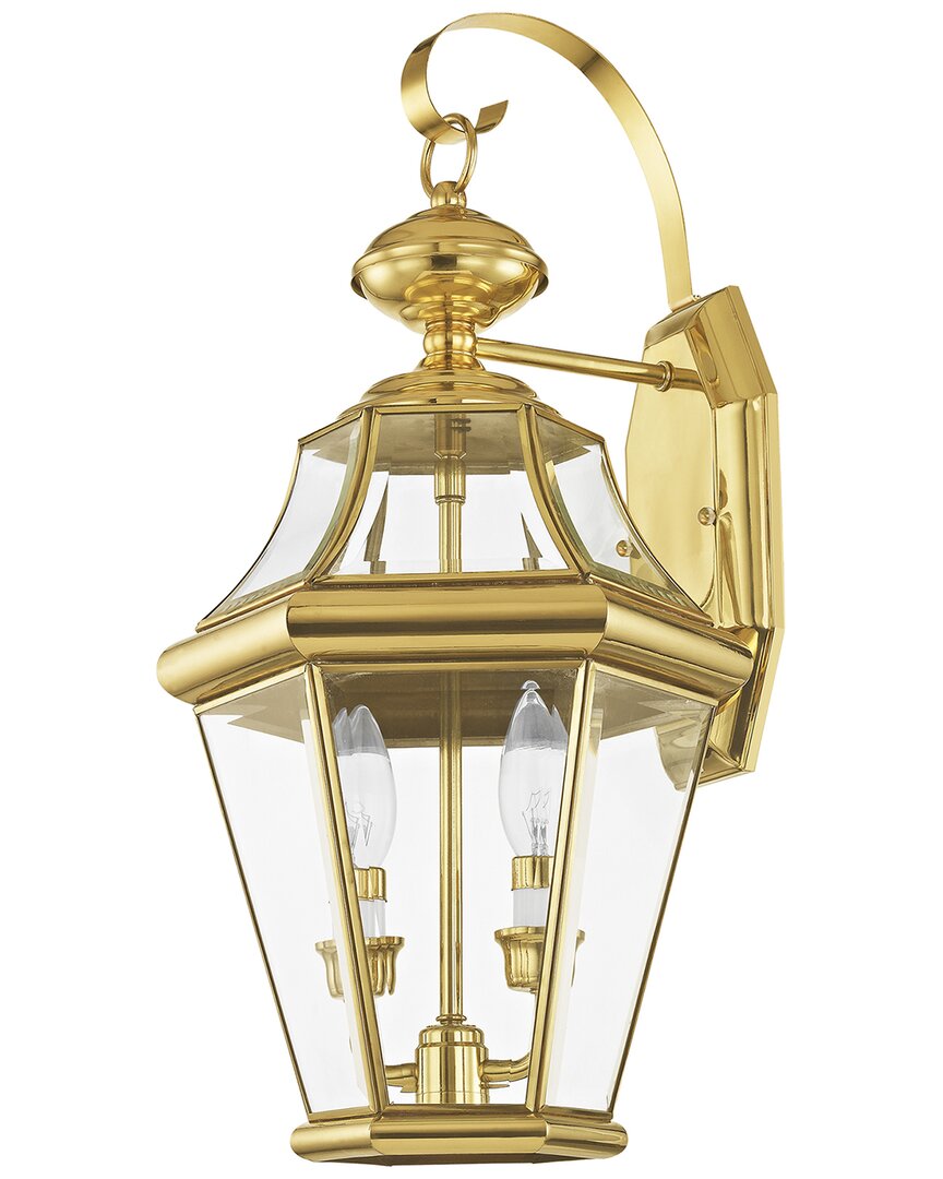 Livex Lighting Georgetown 2-light Pb Outdoor Wall Lantern In Gold