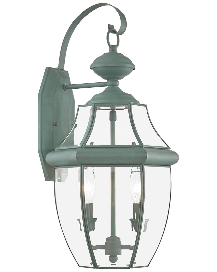 Livex Lighting Monterey 2-light Verdigris Outdoor Wall Lantern In Green ...