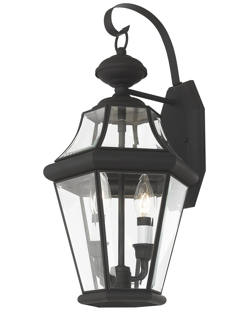 Livex Lighting Georgetown 2-light Black Outdoor Wall Lantern In Black