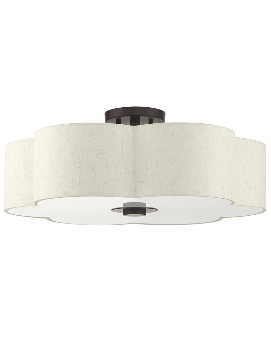 Livex Lighting 5 Light English Bronze Semi-flush In Gold