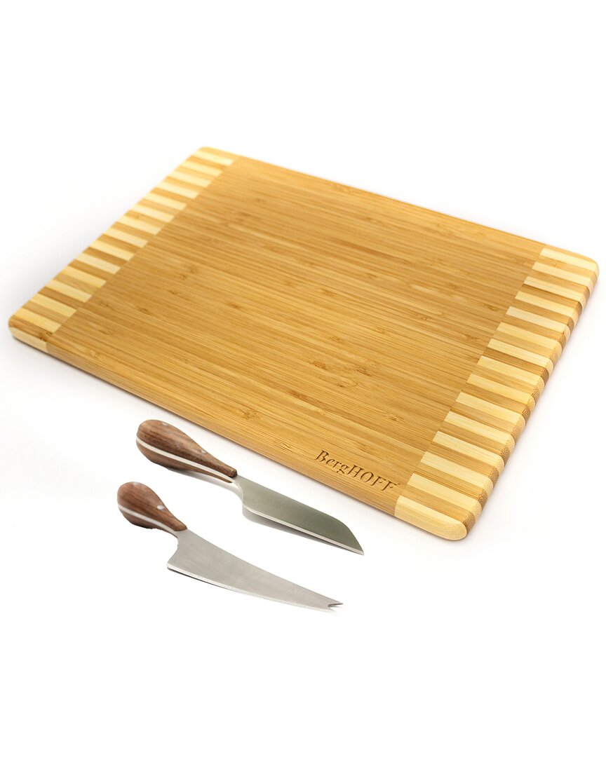 Shop Berghoff Bamboo 3pc Two Toned Rectangular Board Set In Silver