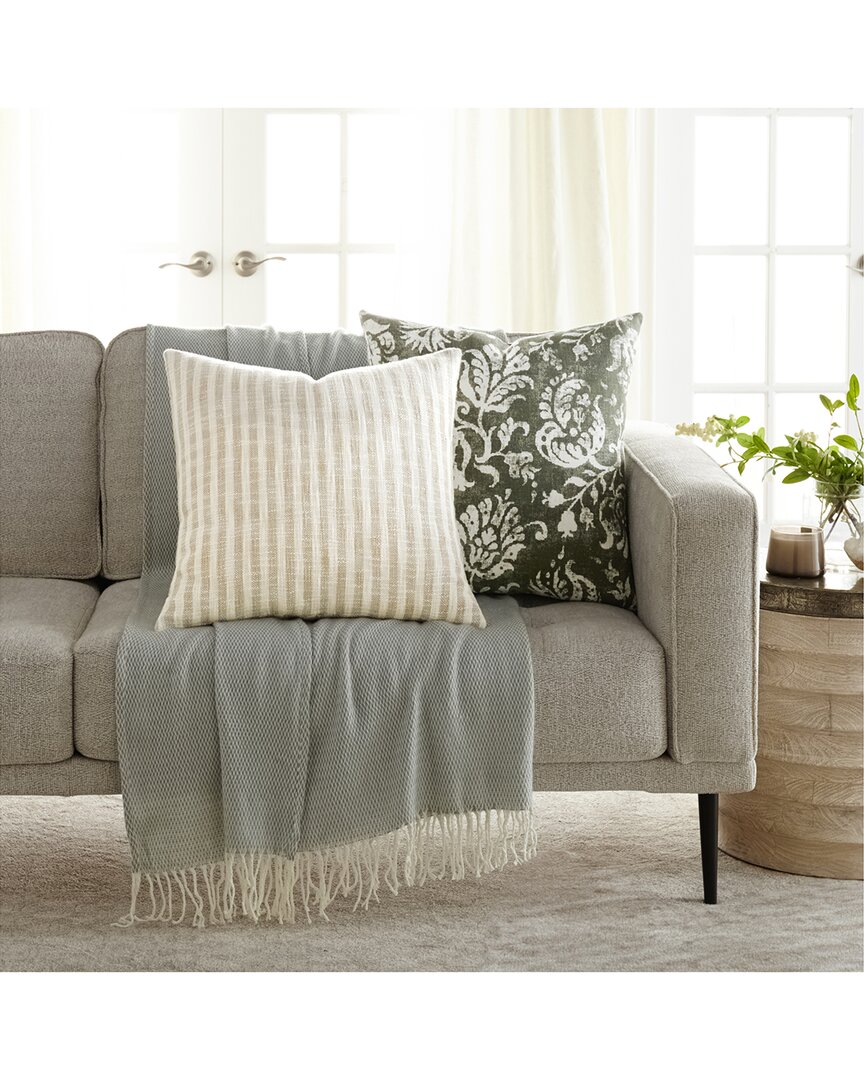 Home Collection Pack Of 2 Yarn-dyed Throw Pillows In Green