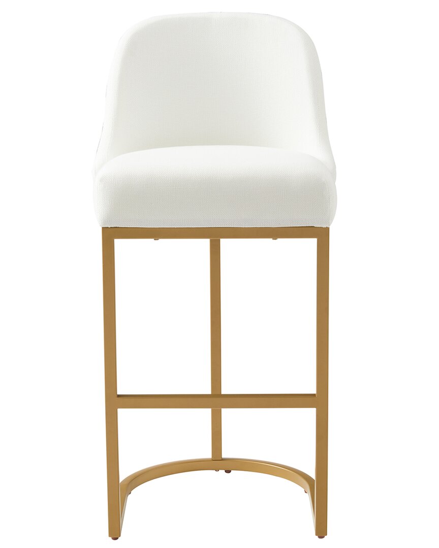 Leick Home Set Of 2 Barrelback Bar Stools With High Density Foam Seat In Gold