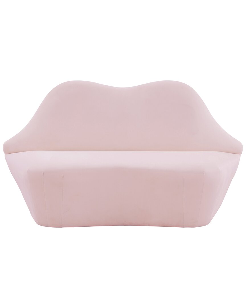 Tov Furniture Lips Velvet Settee In Pink