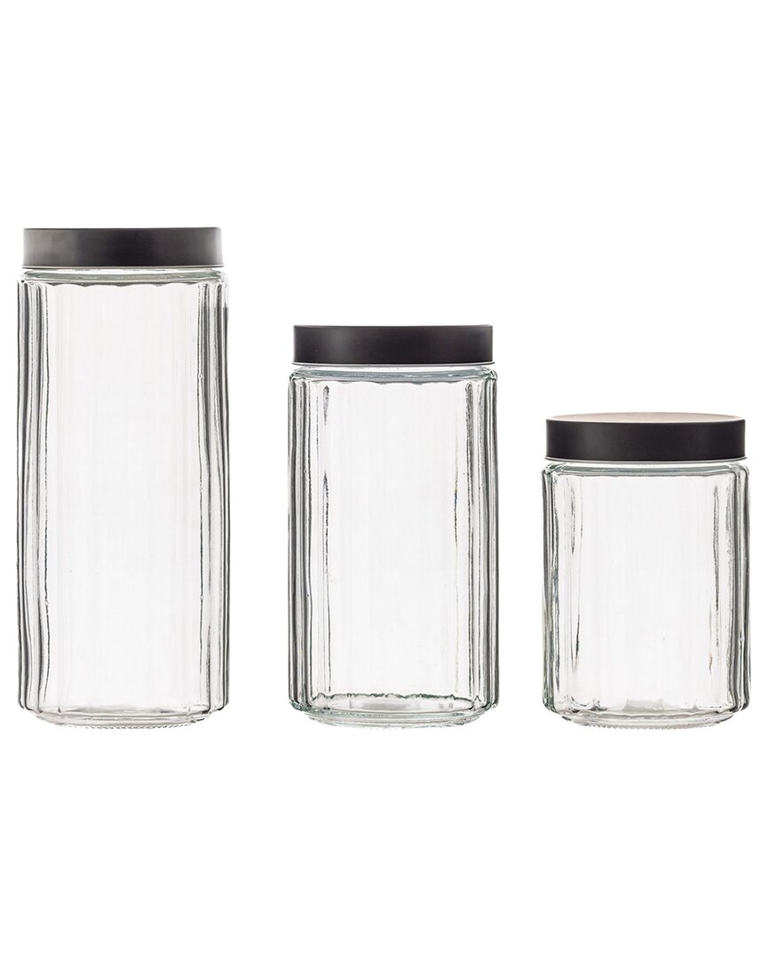 10 Strawberry Street Set Of 3 Astor Glass Canisters