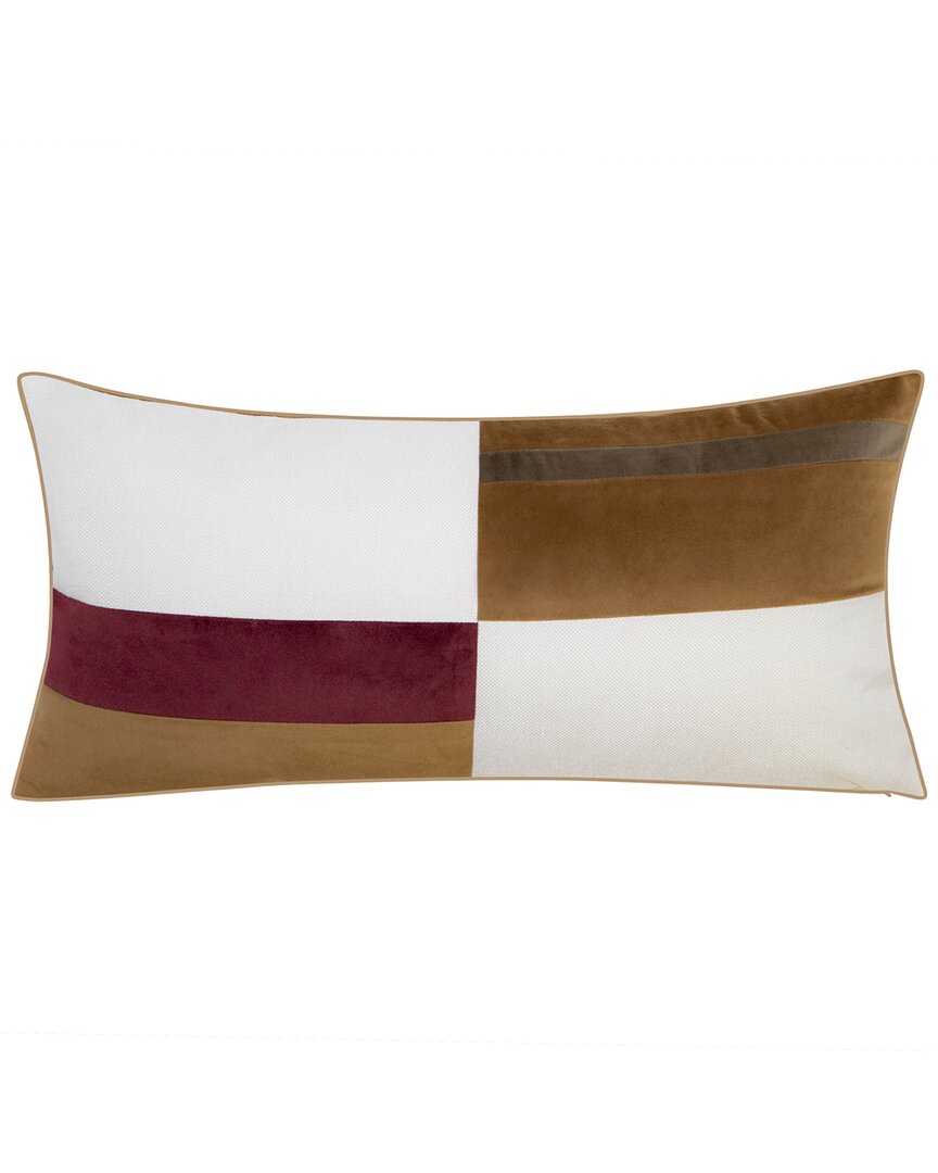 Edie Home Edie@home Split Stripe Colorblock Lumbar Decorative Pillow In Multi