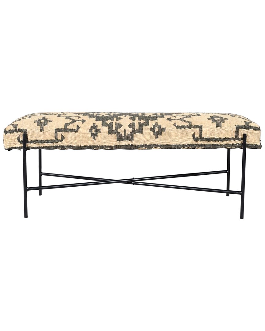 LR HOME LR HOME BAILEY GEOMETRIC TRANSITIONAL HANDMADE ACCENT BENCH