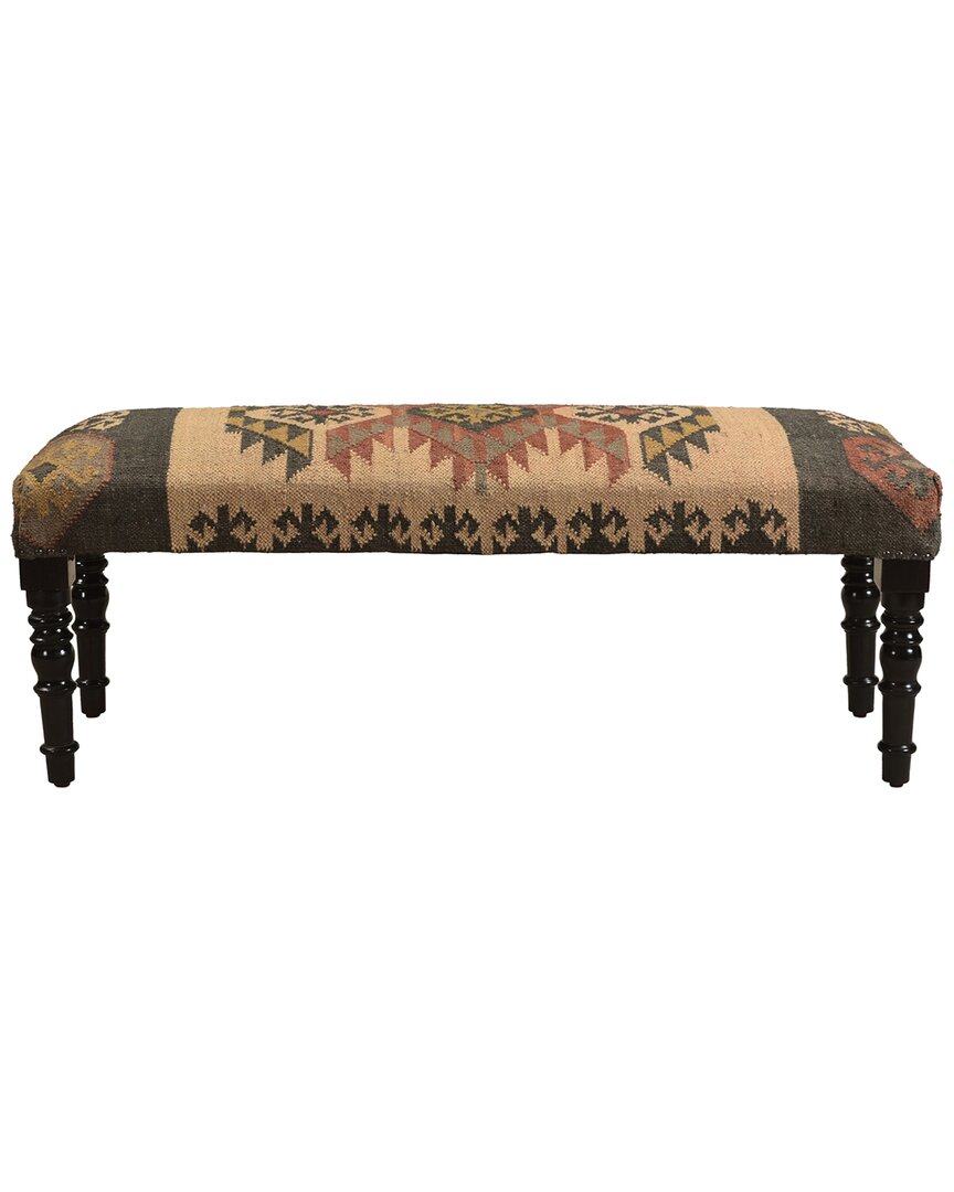 Lr Home Renova Geometric Traditional Handmade Accent Bench