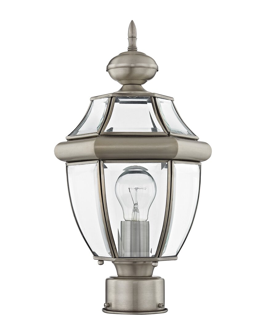 Livex Lighting 1-light Outdoor Post Top Lantern In Silver