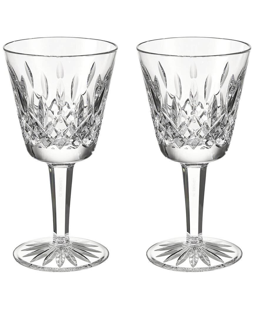 Waterford Lismore 1952 Large Crystal-glass Goblets Set Of Two