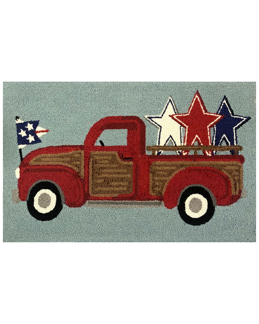 The Rug Market Americana Vintage Truck 30x48in Doormat In Blue