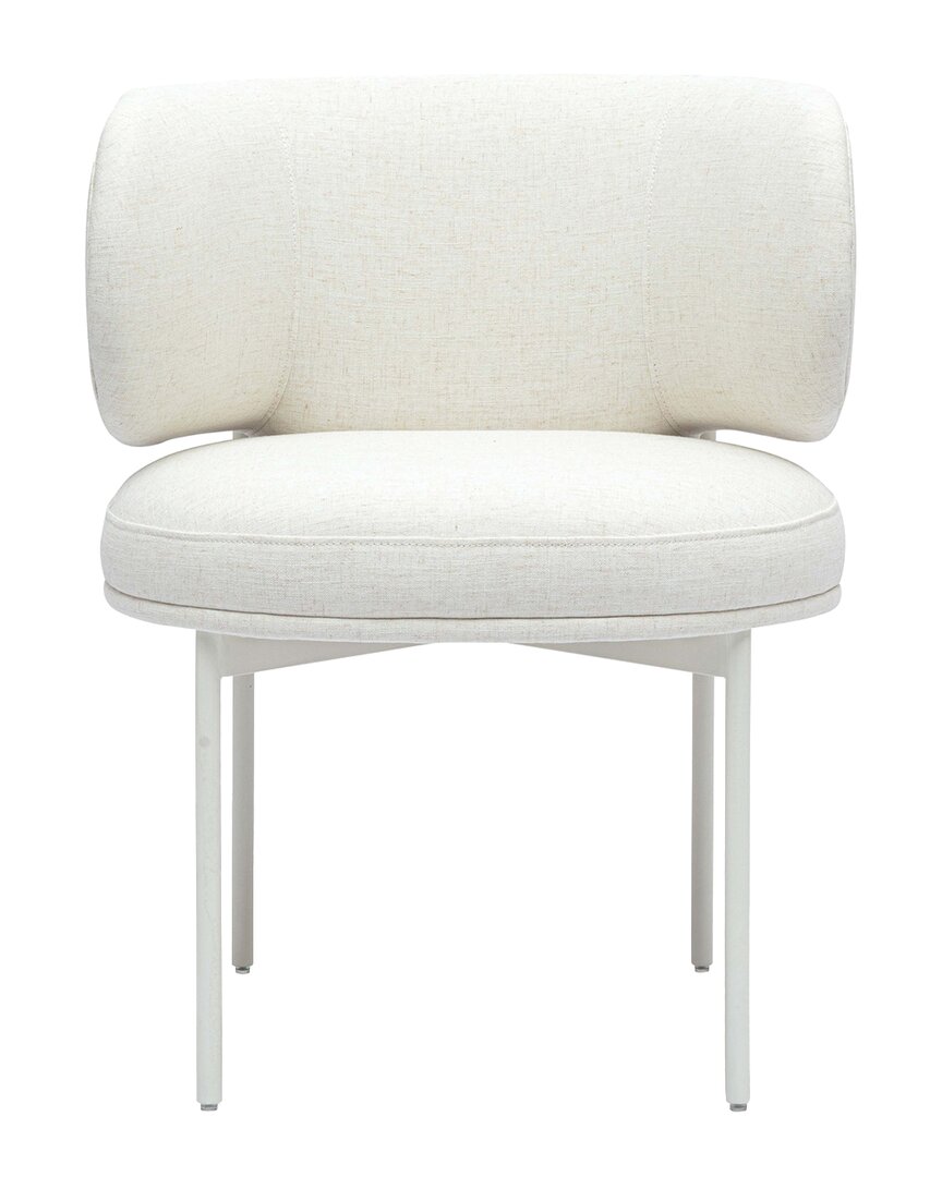 Tov Furniture Maureen Performance Upcycled Linen Dining Chair In White