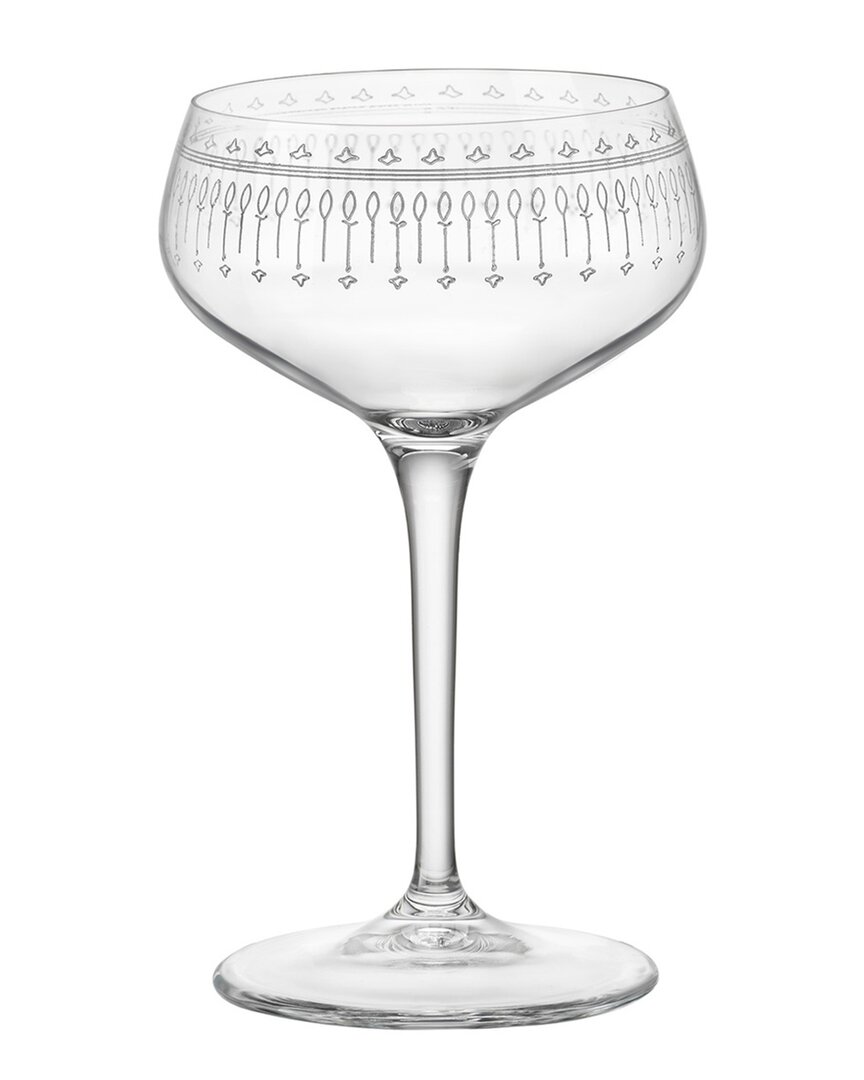 Bormioli Rocco Art Deco Set Of Six 8.5oz Cocktail Coupe Glasses