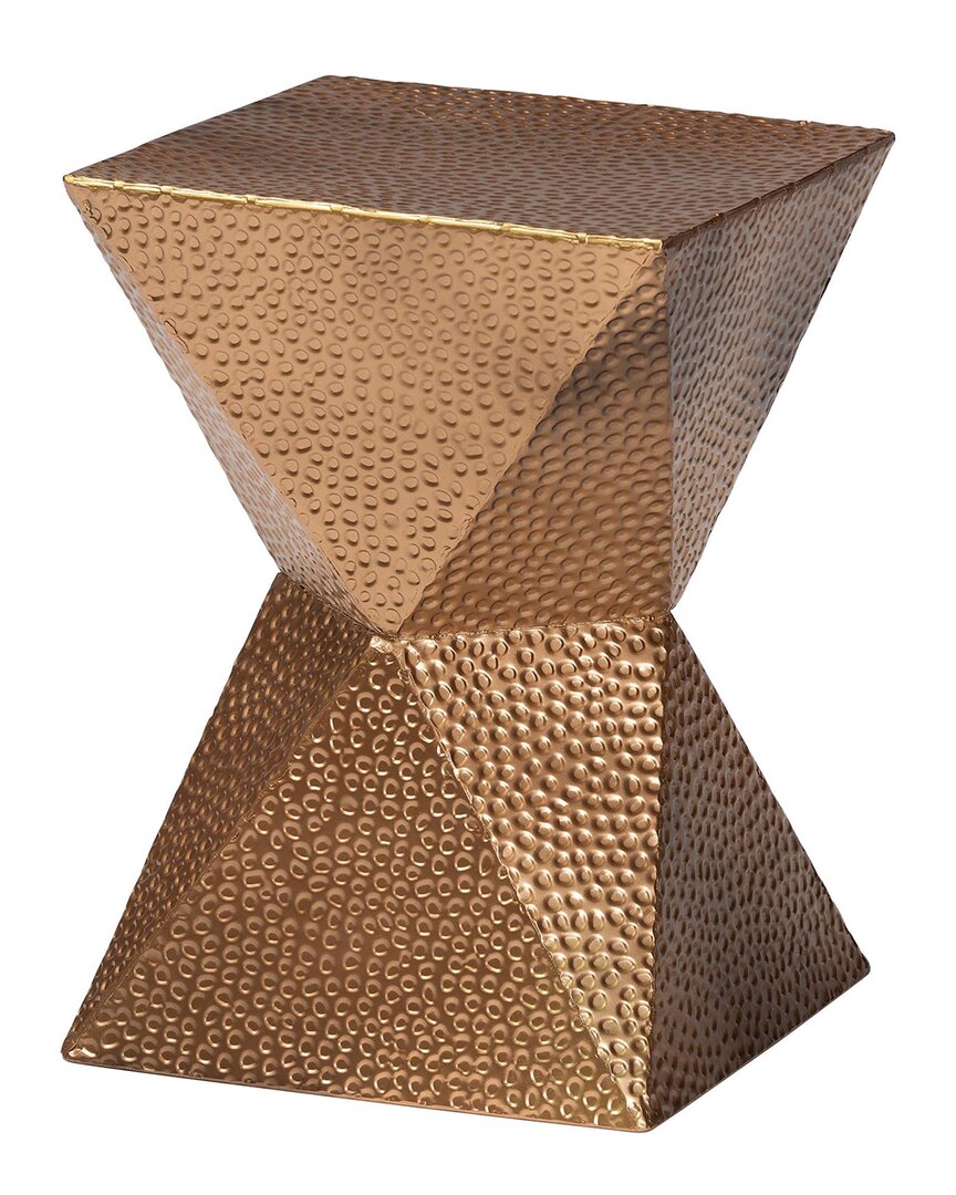 Baxton Studio Pacey Textured Metal Accent Table In Brown